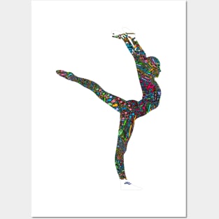 Ballerina Dancing Silhouette Tshirt Posters and Art